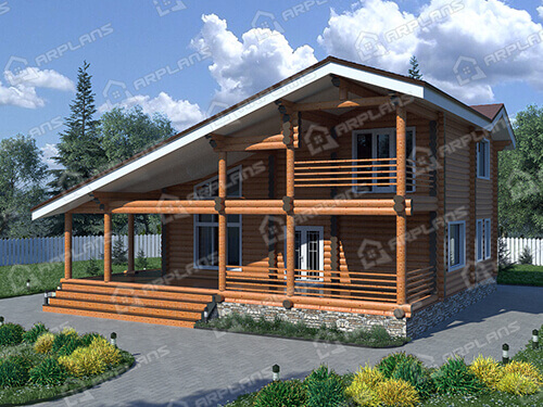 Готовый проект деревянного дома из бревна 12 на 13 м с сауной