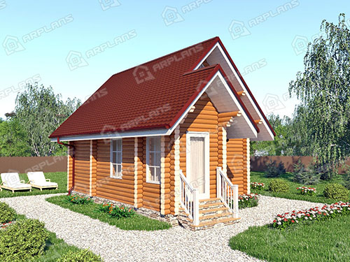 Проект деревянного дома из бревна 5 на 7 м