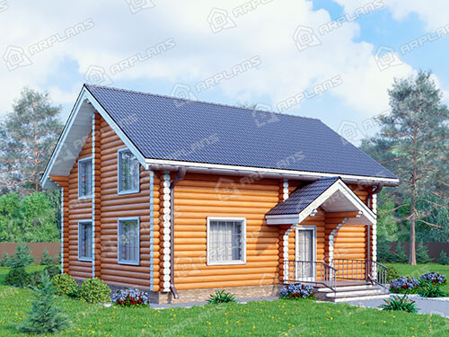 Готовый проект деревянного дома 8 на 10 м с 3 спальнями