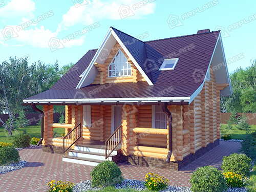 Проект деревянного дома из бревна ДО-037