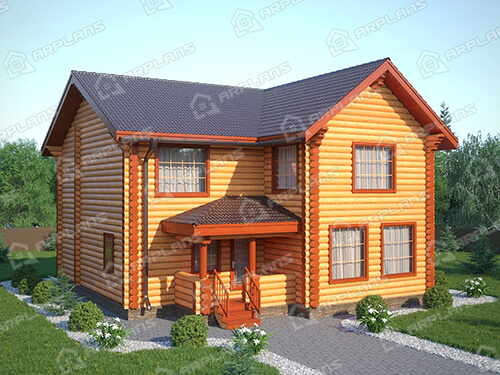 Готовый проект деревянного дома из бревна 10 на 11 м