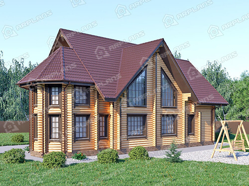 Проект деревянного дома для узкого участка 11 на 18 м 