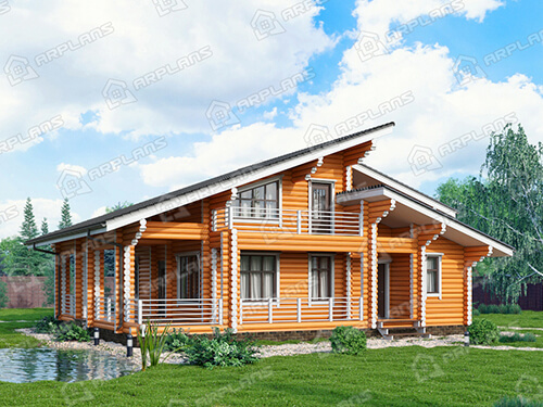 Готовый проект деревянного дома из бревна ДО-156